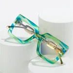 Optical Glasses High End Chain Temple Acetate Big Square Vintage Spring Sunglasses