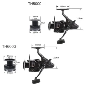 Topline Tackle Feeder Fishing Reel Carp Fishing Reel 14000 Metal Spool Method Spinning Carp Reel
