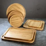 16-Inch Healthy Bamboo Serving Tray with Handle for Restaurant Breakfast Hotel Wooden Food Serving Tray