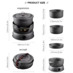 Kingpool Reusable Alocs Portable Outdoor Picnic Camping Pans Stove Cookware Set Pot Mess Kit With Bag