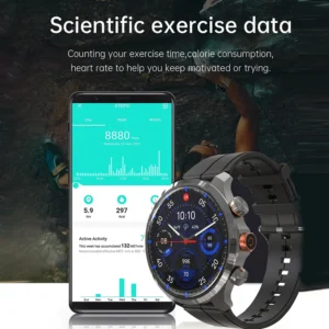 4G LTE Smartwatch for Men – Android/iOS, Full-Touch Fitness Watch