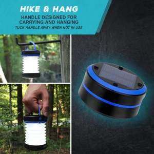 Collapsible LED USB Rechargeable Solar Lantern for Outdoor Activities like Climbing for Camping