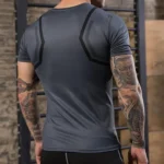 Man Gym Sports Longline T Shirt With Split Round Hem and Reflective Printing