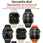 Smart Watch for Men Voice Assistant Breathing Exercise Multiple Sports Modes Weather Flashlight Clock Display Smartwatch