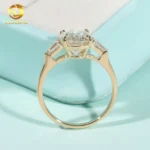 Elegant 14k Yellow Gold GRA Wedding Bridal Jewelry Gorgeous 4Claws Setting 3ct Oval VVS Moissanite Diamond Engagement Ring Women