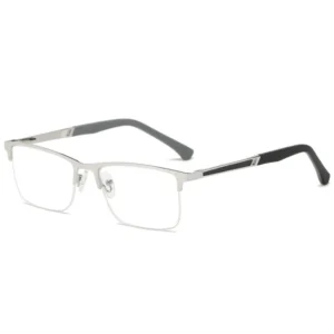 Metal Half Frame Reading Glasses with Blue Light Protection, +1.00 to +4.00