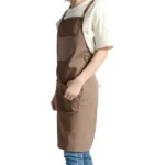 Black Mens Thick Canvas PU Leather Apron for Florista
