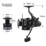 Topline Tackle Feeder Fishing Reel Carp Fishing Reel 14000 Metal Spool Method Spinning Carp Reel