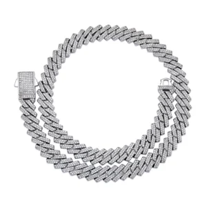 2021 Luxury 10mm Silver Gold Blue Cuban Link Chain Hip Hop Jewelry Cuban Bracelet