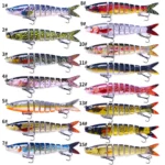 13.4CM 18G Multi Jointed Fishing Lure Hard Plastic 8 Sections Fishing Bait
