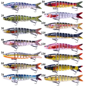 13.4CM 18G Multi Jointed Fishing Lure Hard Plastic 8 Sections Fishing Bait