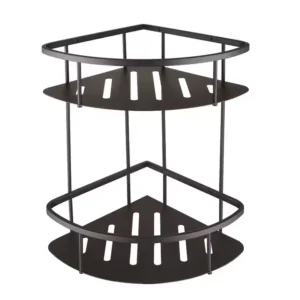Modern Two-Tier 304 Stainless Steel Bath Corner Shelf Dual Tier Rack for Hotel Bathrooms