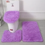 High Quality Soft Modern Non-slip Bottom Different Color Toilet Bath Floor Mat Rug 3 Pieces Bathroom Carpet Set