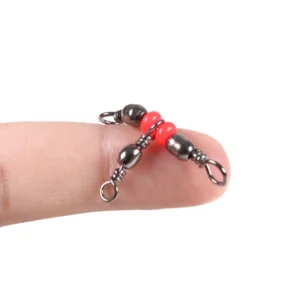 50Pcs/Bag 3 Way Brass Fishing Rolling Barrel Swivel Bearing Connector Solid Ring Swivel Set