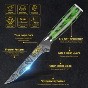 Fantasy Flower Pattern 7 Inch 67 Layers VG10 Japanese Damascus Steel Boning Knife Fish Filleting Knives With Gift Box