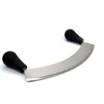 Pizza Rocker Cutter Stainless Steel Pizza Chopper Kitchen Knife Two Handles Cutter Tool Use for Waffle Cookies