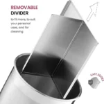 Utensil Organizer	Rotating Stainless Steel Tableware	Storage Bucket Trash Can Kitchen Utensil Holder With Detachable Divider