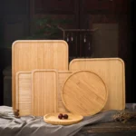 Eco-Friendly Heavy Bamboo Tray for Restaurant Breakfast and Food Serving