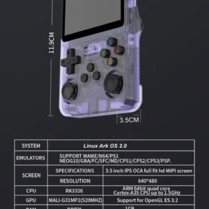 R36S Best Selling Colorful Handheld Mini Retro Game Box 500 in 1 Game Classic Console Video Game Player Boy G5 Console