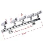 Adjustable 5-Tube Stainless Steel Fishing Rod Holder