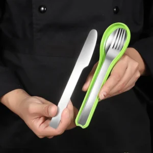 Reusable Stainless Steal Portable Flatware Set Spoon Fork Knife Custom Travel Cutlery with Box