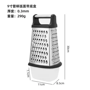 Professional 4 Sided Stainless Steel Cheese Grater Kitchen Manual Vegetable Grater with Handle for Gringer Potatoes