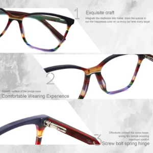 High Quality Classic Acetate Optical Cat Eye Eyeglasses Frames Blue Light Blocking Glasses