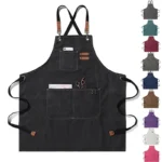 Apron With Removable Adjustable Strap Work Apron Durable Washed Canvas Chef Bib Apron