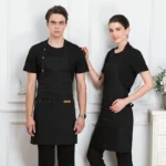 High Quality Polyester Baker Apron Kitchen Chef Barista Canvas Apron Adjustable BBQ Garden Embroidered Aprons