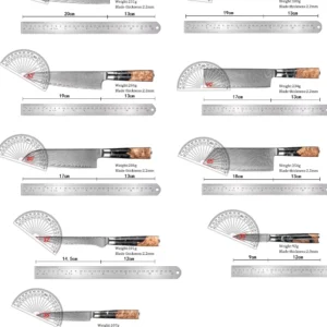 XITUO 1-9 Pieces Damascus Steel Kitchen Knives Set Sharp Chef Knife Black Resin Handle Kitchen Utility Cutting Tools