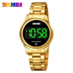 Smart Stainless Steel Touch Smartwatch Big Display, Gold Finish, Business Class Wristwatch