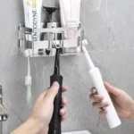 New Adhesive Stainless Steel 304 Wall Mounted Toothpaste Holder Toothbrush Holder Rack for Bathroom