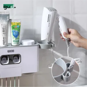 Auto Bathroom Wall Mount Automatic Toothpaste Dispenser Toothbrush Holder Set Squeezer for Children and Adults