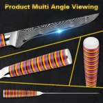 Rainbow G10 Handle Damascus Professional Boning Knife Fillet Knives With Fully Customizable G10 Colors