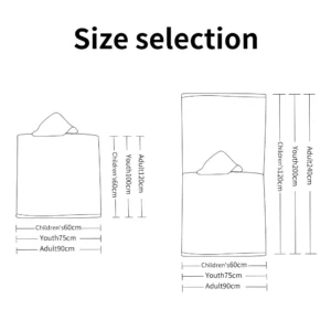 Quick Dry Hooded Beach Robe 100% Cotton Turkish Surf Poncho Towel for Adults & Kids Striped Pattern for Swimming