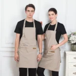 High Quality Polyester Baker Apron Kitchen Chef Barista Canvas Apron Adjustable BBQ Garden Embroidered Aprons