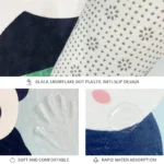 Non Slip Washable Cute Cartoon Panda Absorbent Microfiber Bath Rug Small Bath Mat for Bathroom