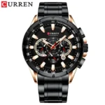 Curren 8363 Japanese Quartz Movement Waterproof Luxury Men Silicone Luminous Hands Wrist Watches