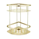 High Quality 304 Stainless Steel Double Storage Shelf Modern Wall-Mounted Hanging Rack for Hotel Washroom Bathroom Corner