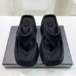 Women Spring Summer Sandals Beach Thick Sole Platform Slippers Slip-on Personalized Square Head High Wedge Flip Flops