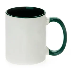 POD 11oz Sublimation Blank Ceramic Coffee Taza Two Tone Mug Inner and Handle Color Black