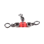 50Pcs/Bag 3 Way Brass Fishing Rolling Barrel Swivel Bearing Connector Solid Ring Swivel Set