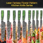 Fantasy Flower Pattern 7 Inch 67 Layers VG10 Japanese Damascus Steel Boning Knife Fish Filleting Knives With Gift Box