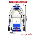 Solar Marine B200-3 200 cm 2 m 6.6 ft Air Mat Deck Floor Inflatable 1-2 Person PVC Fishing Kayak Rowing Boat