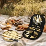 Picnic Set Camping Silverware Organizer Dinnerware Set Eating Utensils Spoon Butter Knife Foldable Cutlery Set