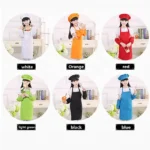 Kids Apron and Chef Hat Set, Boys Girls Adjustable Polyester Child Aprons with 2 Pockets for Kitchen Cooking