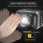 XPG COB Head Lamp Unique Multi-Function Sensor White Yellow LED Light Headlight IP65 Flashlight