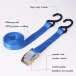 1 Inch Polyester Cargo Lashing Belt With S Hook Ratchet Tie Down Strap for Car Emergency Towing