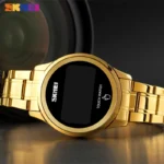 Smart Stainless Steel Touch Smartwatch Big Display, Gold Finish, Business Class Wristwatch