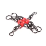 50Pcs/Bag 3 Way Brass Fishing Rolling Barrel Swivel Bearing Connector Solid Ring Swivel Set